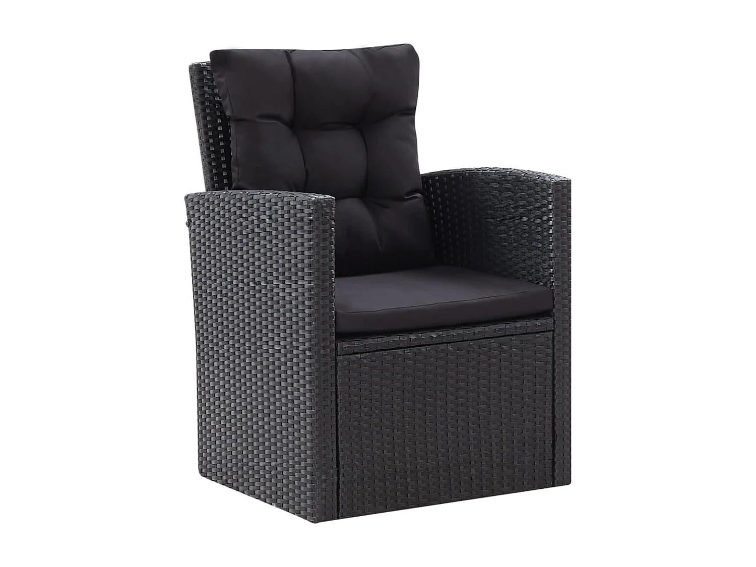 Salon de jardin 6 pcs avec coussins Résine tressée Noir