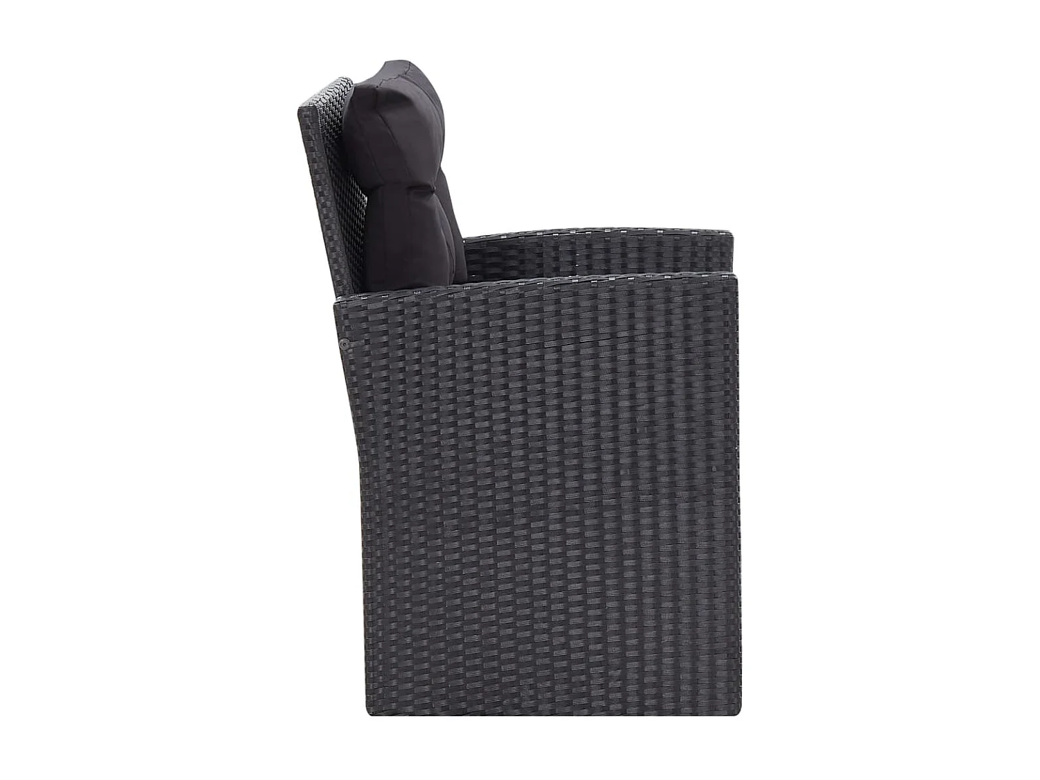 Salon de jardin 6 pcs avec coussins Résine tressée Noir