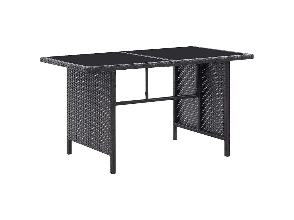 6-delige Loungeset met kussens poly rattan zwart