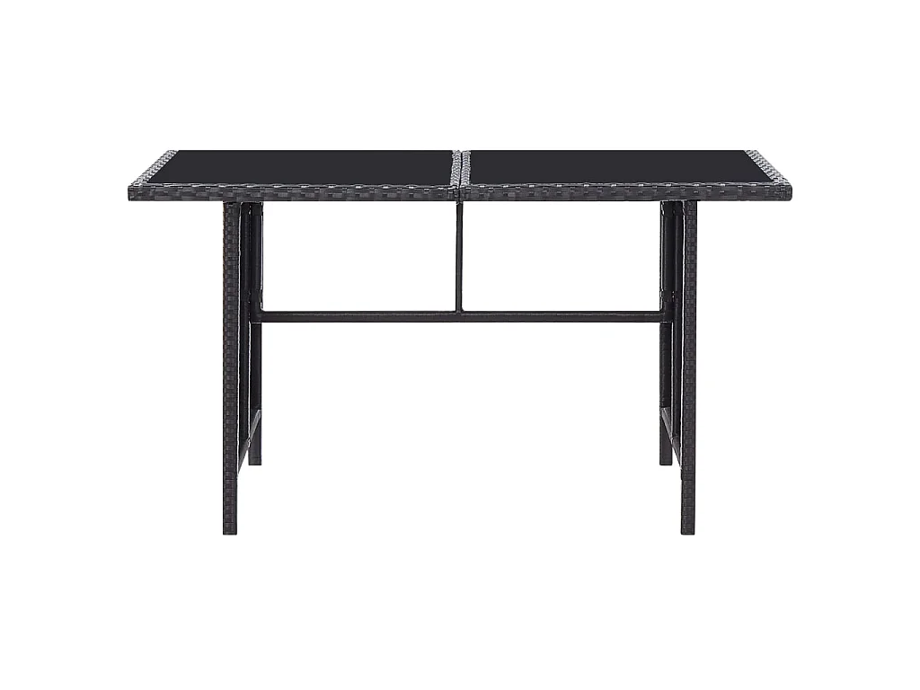 6-delige Loungeset met kussens poly rattan zwart