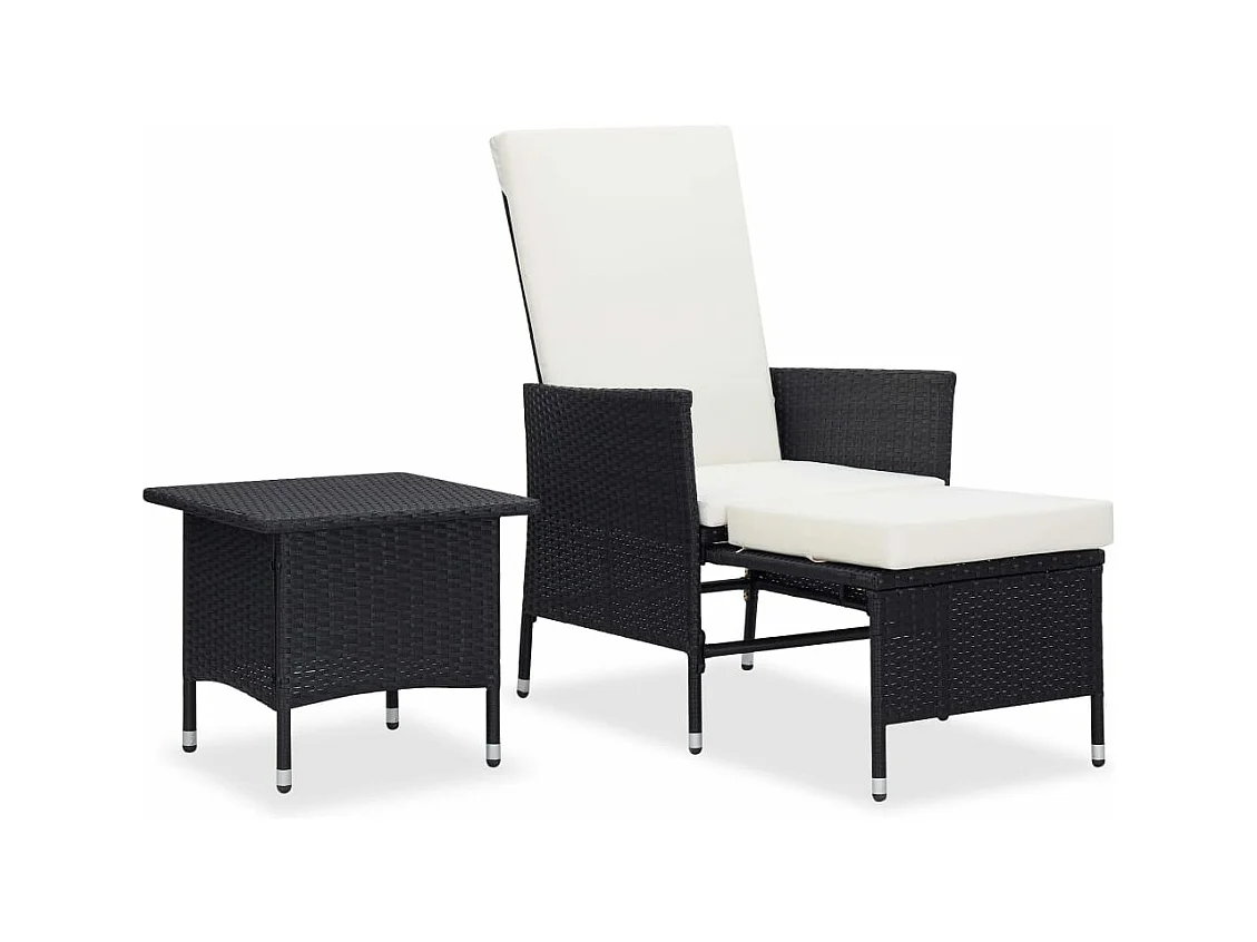 Set Divani da Giardino 2 pz con Cuscini in Polyrattan Nero