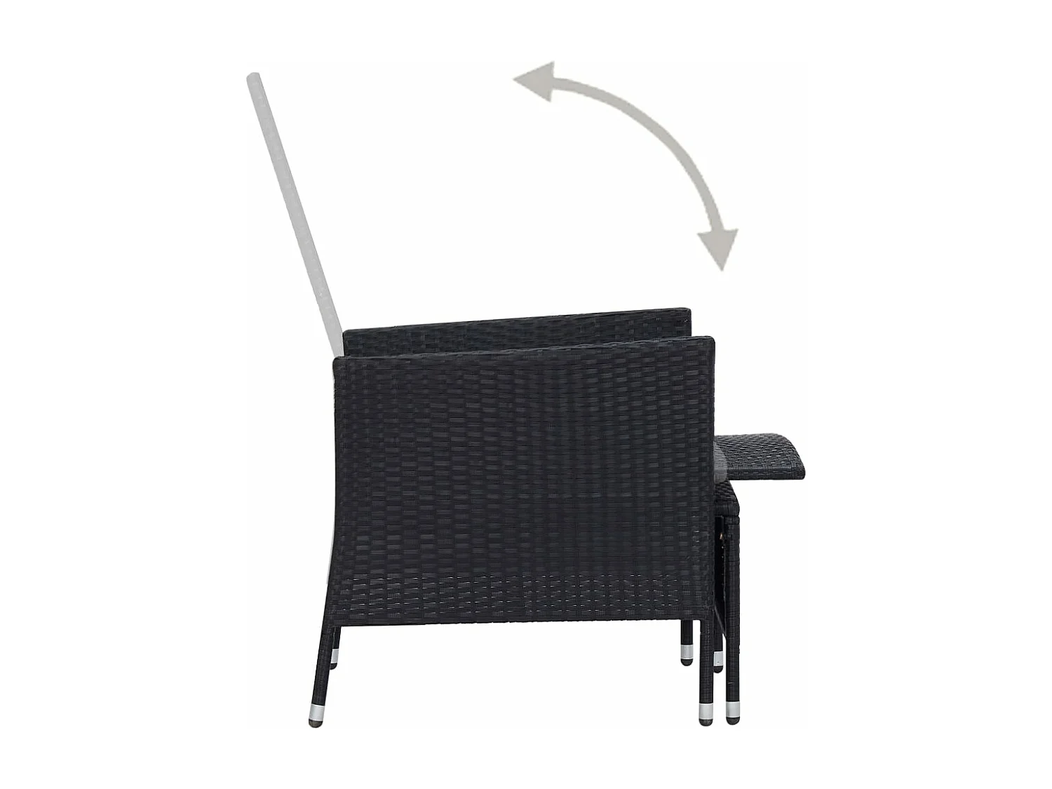 Set Divani da Giardino 2 pz con Cuscini in Polyrattan Nero