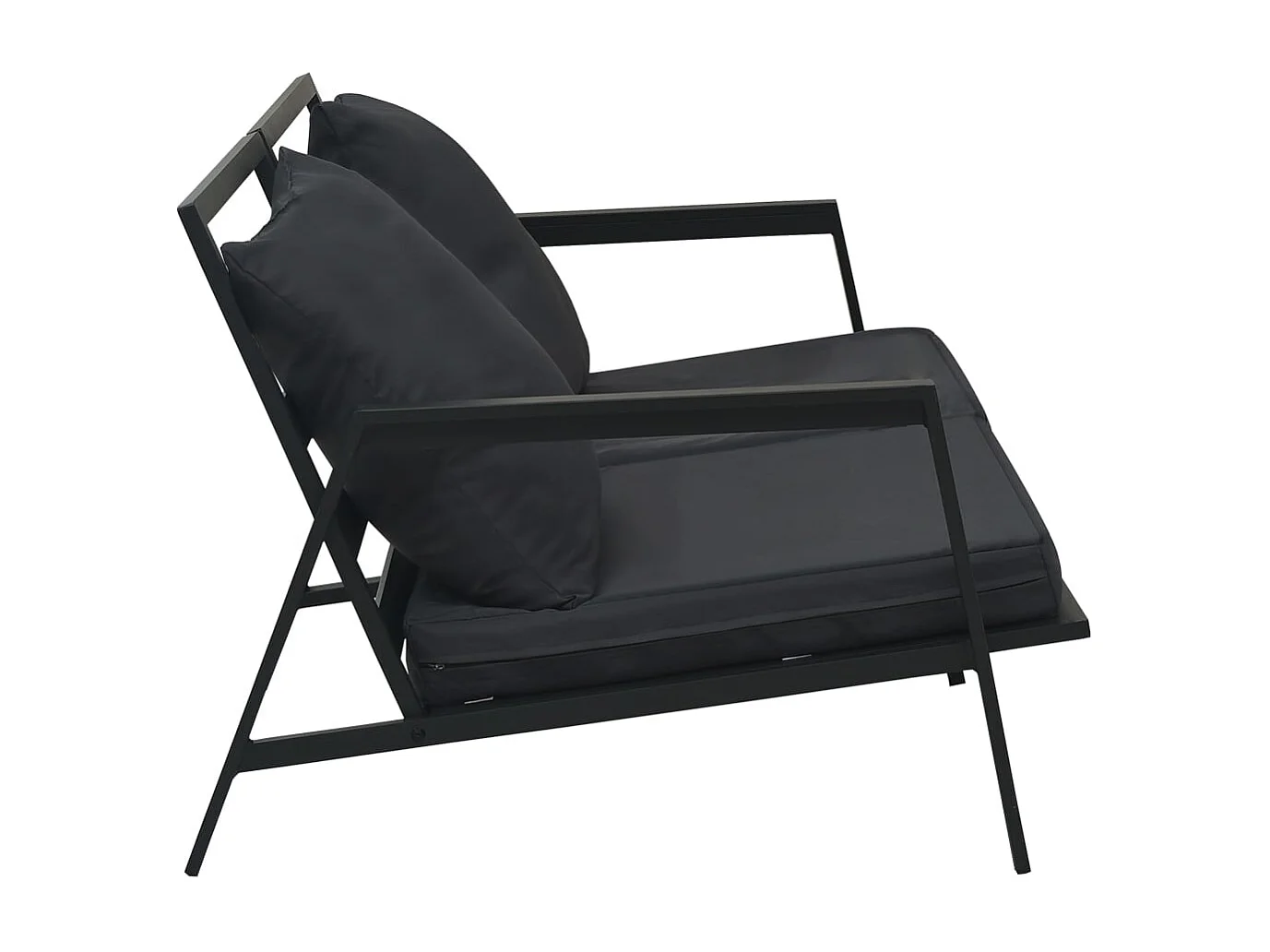 Salon de jardin 4 pcs avec coussins Aluminium Gris foncé