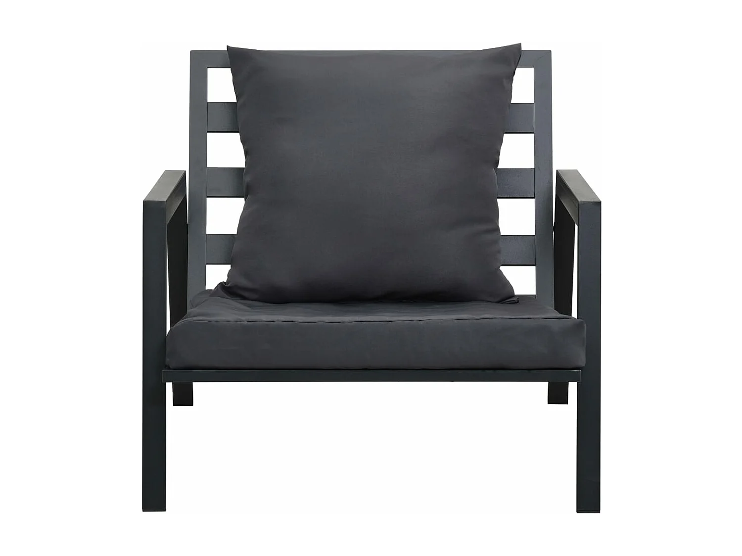 Salon de jardin 4 pcs avec coussins Aluminium Gris foncé