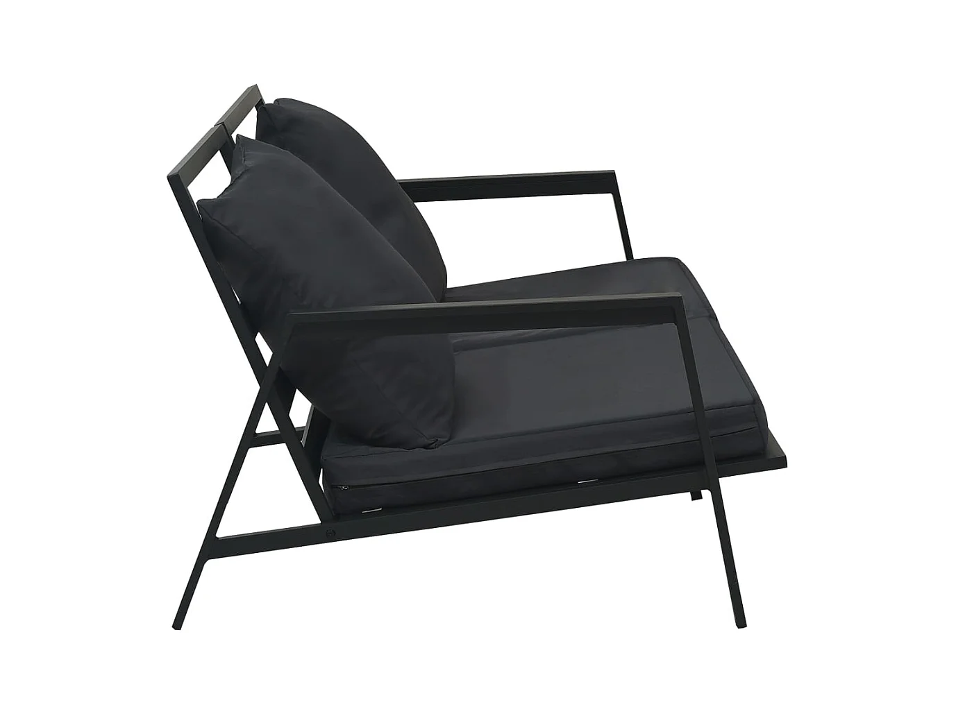 4-tlg. Outdoor-Lounge-Set mit Kissen Aluminium Dunkelgrau