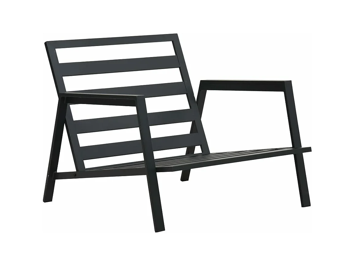 4-tlg. Outdoor-Lounge-Set mit Kissen Aluminium Dunkelgrau