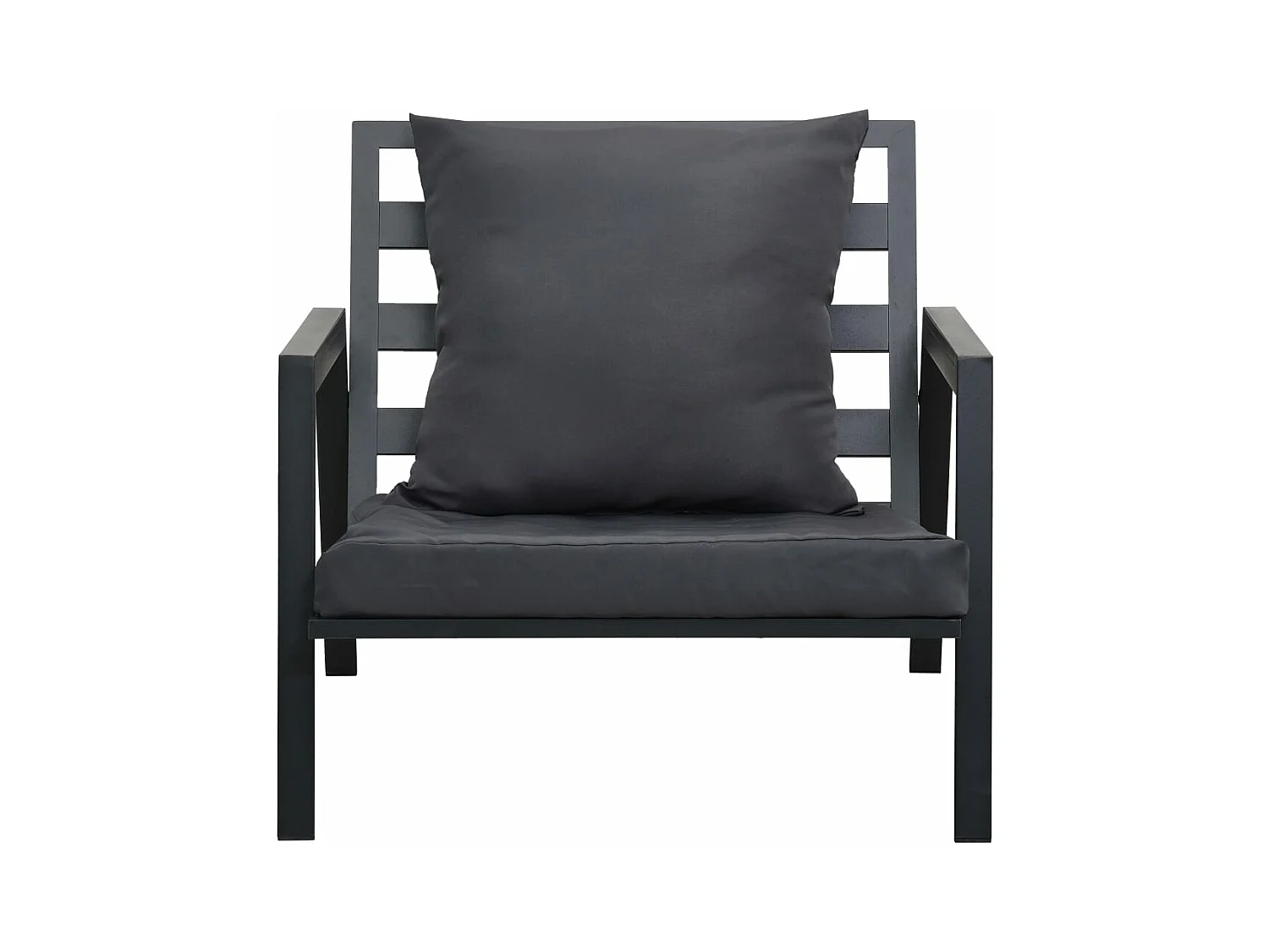 4-tlg. Outdoor-Lounge-Set mit Kissen Aluminium Dunkelgrau