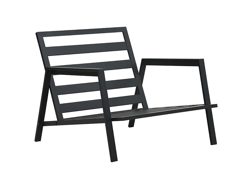 4 pcs conj. lounge jardim + almofadões alumínio cinzento-escuro