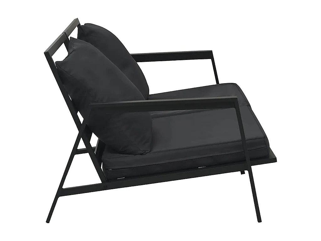 Set Divani da Giardino 4 pz con Cuscini Alluminio Grigio Scuro