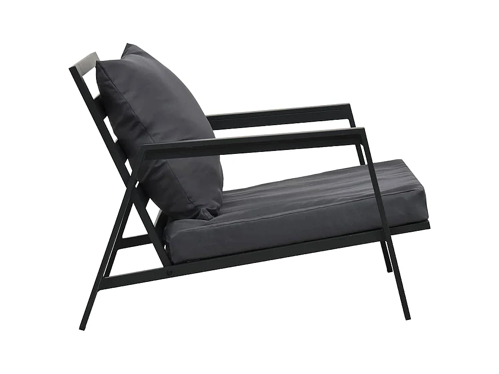 Set Divani da Giardino 4 pz con Cuscini Alluminio Grigio Scuro