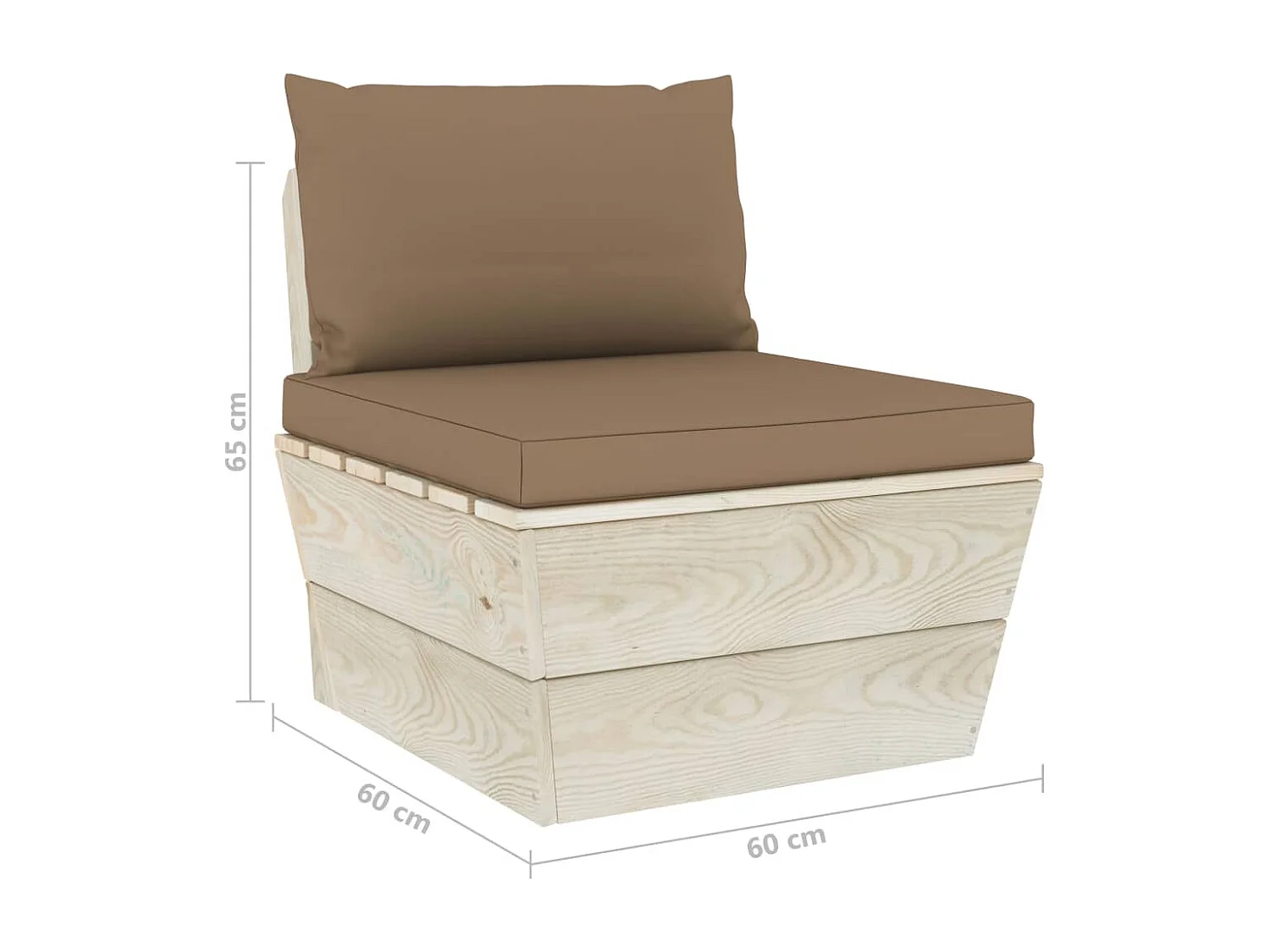 Salon de jardin palette 6 pcs avec coussins bois d'épicéa