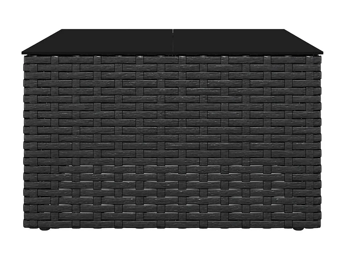 Salon de jardin 2 pcs avec coussins Noir Résine tressée