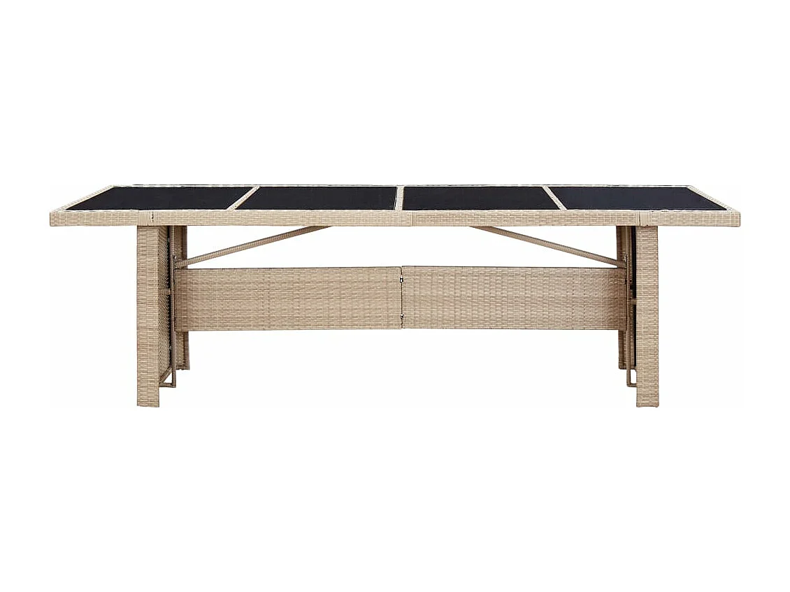 9-tlg. Garten-Essgruppe mit Auflagen Poly Rattan Beige