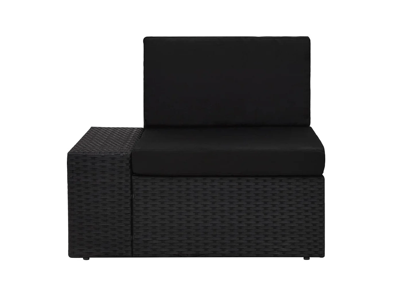6-tlg. Garten-Lounge-Set mit Kissen Schwarz Poly Rattan