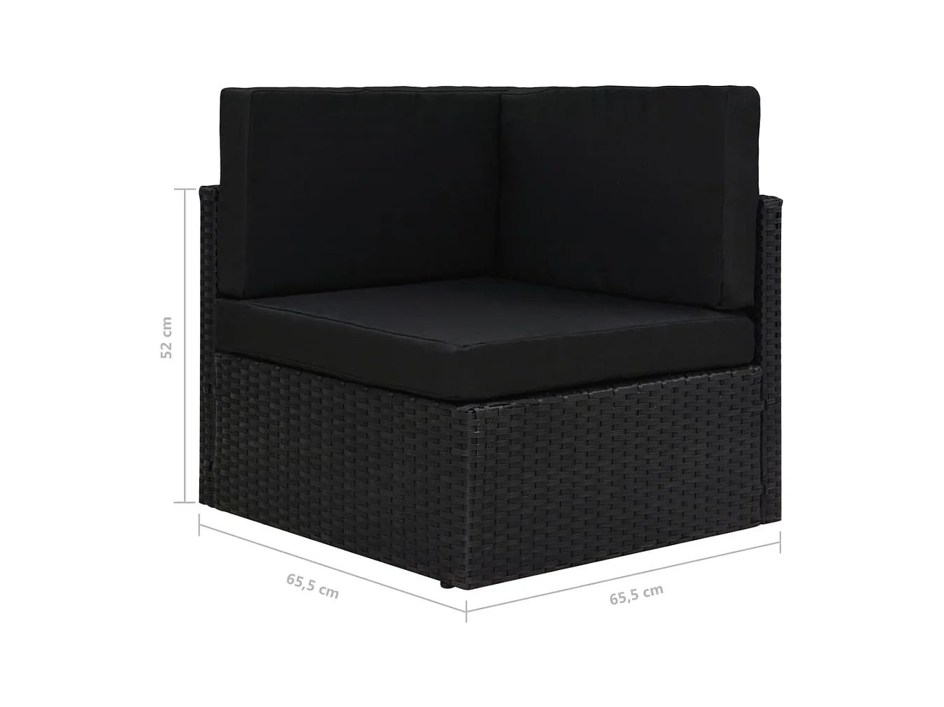 6-tlg. Garten-Lounge-Set mit Kissen Schwarz Poly Rattan