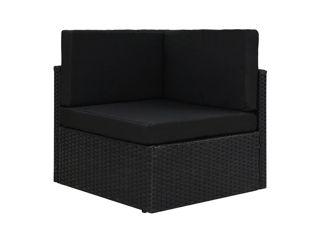 6-tlg. Garten-Lounge-Set mit Kissen Schwarz Poly Rattan