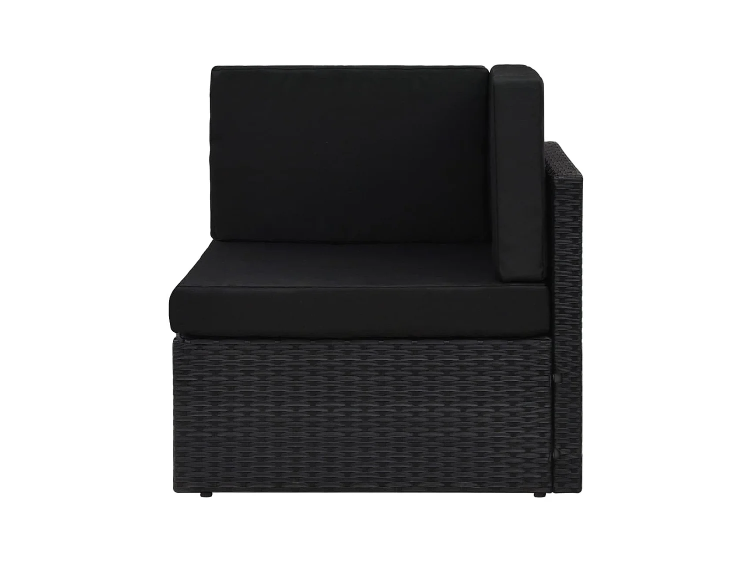 6-tlg. Garten-Lounge-Set mit Kissen Schwarz Poly Rattan