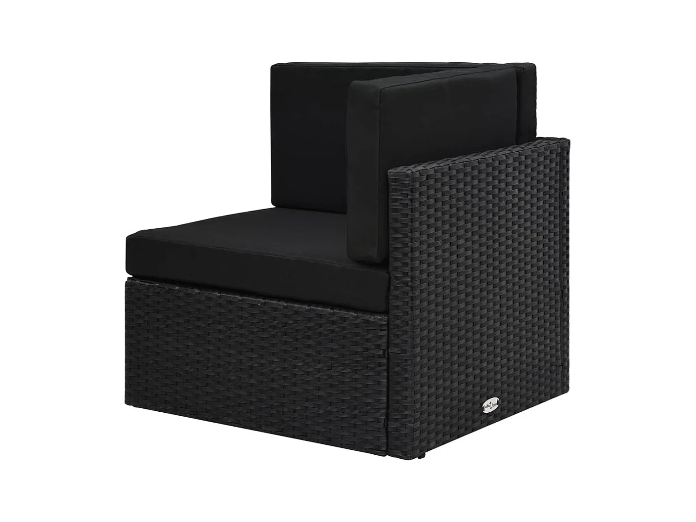6-tlg. Garten-Lounge-Set mit Kissen Schwarz Poly Rattan