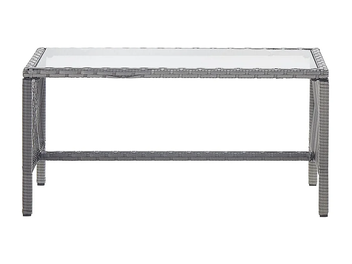 4-tlg. Garten-Lounge-Set mit Auflage Poly Rattan Anthrazit