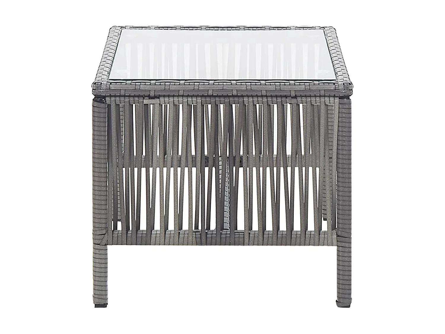 4-tlg. Garten-Lounge-Set mit Auflage Poly Rattan Anthrazit