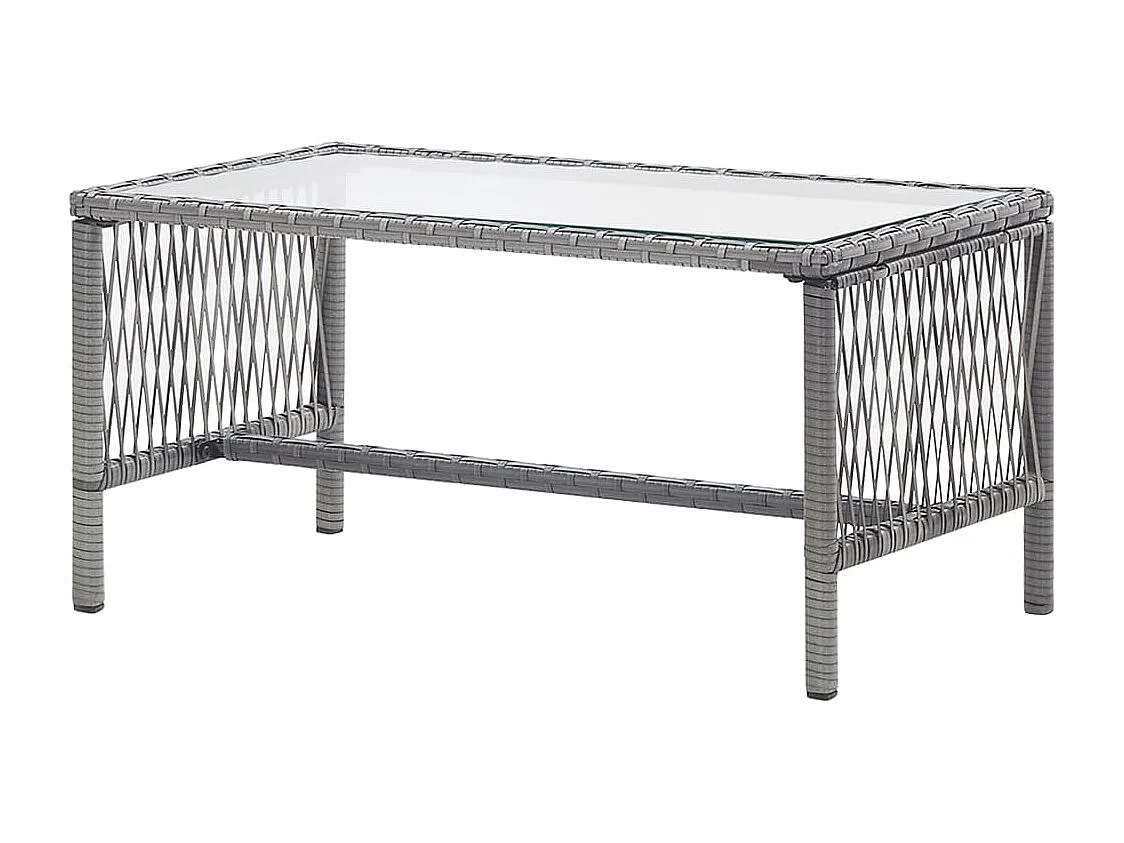 4-tlg. Garten-Lounge-Set mit Auflage Poly Rattan Anthrazit