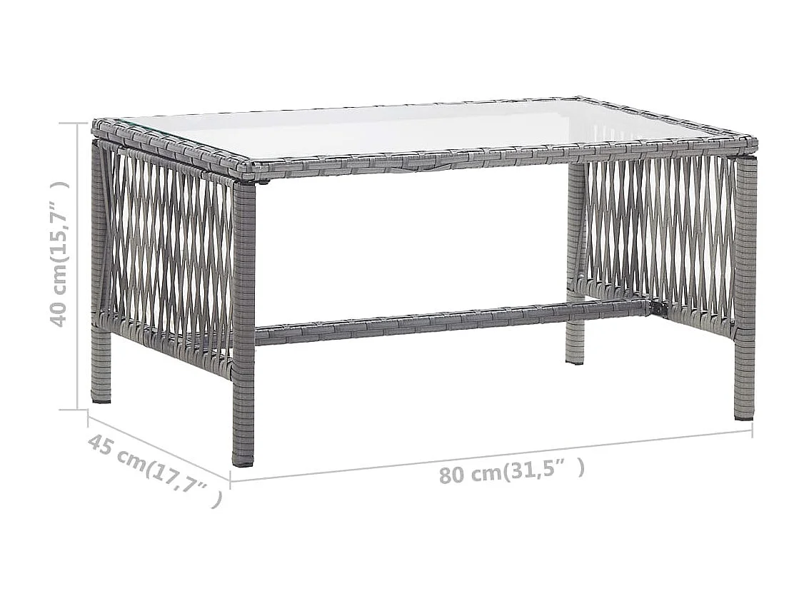 4-tlg. Garten-Lounge-Set mit Auflage Poly Rattan Anthrazit