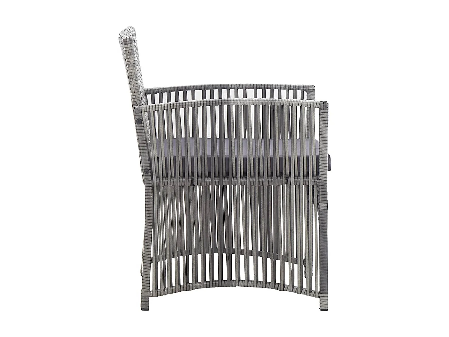 4-tlg. Garten-Lounge-Set mit Auflage Poly Rattan Anthrazit