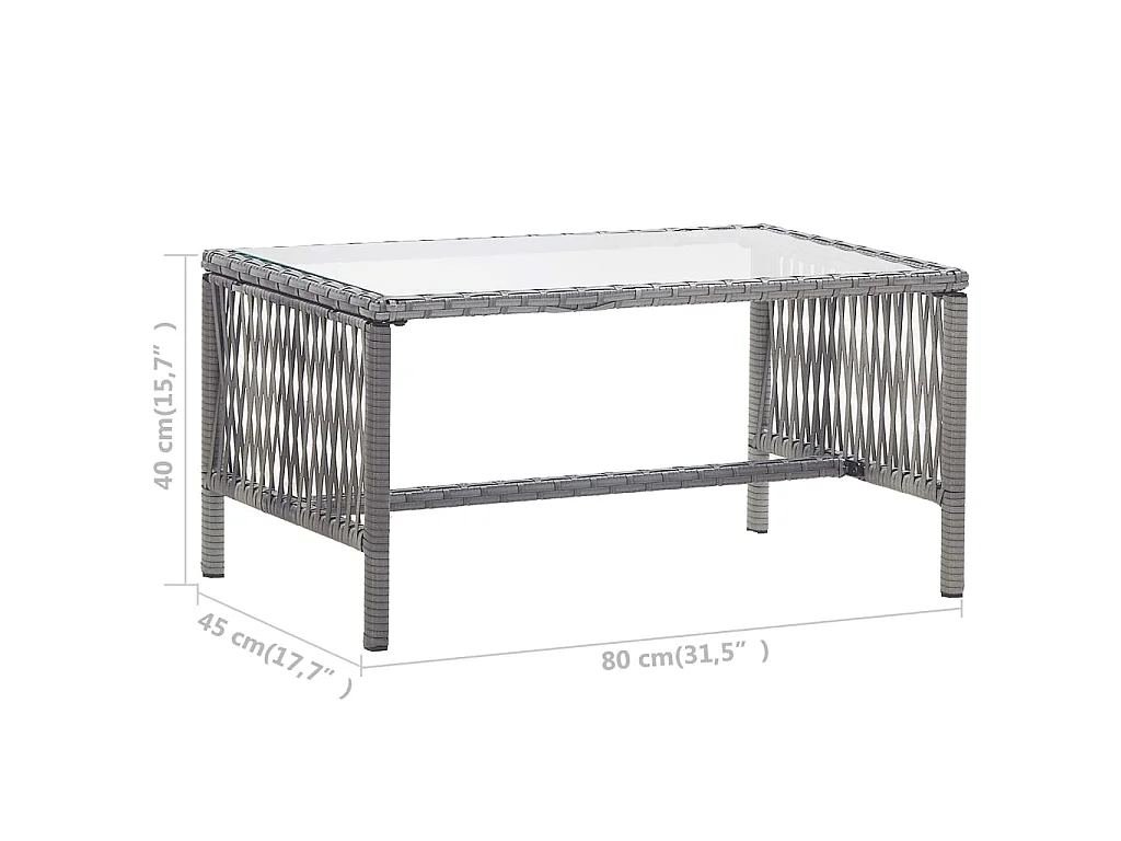 Set Divani da Giardino 4 pz con Cuscini in Polyrattan Antracite