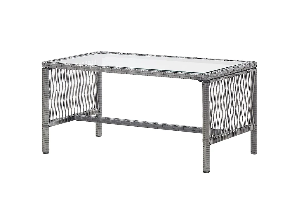 Set Divani da Giardino 4 pz con Cuscini in Polyrattan Antracite