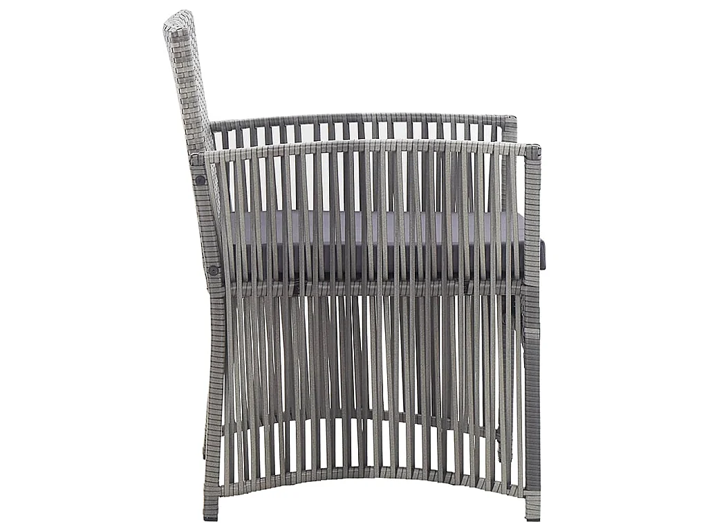 Set Divani da Giardino 4 pz con Cuscini in Polyrattan Antracite