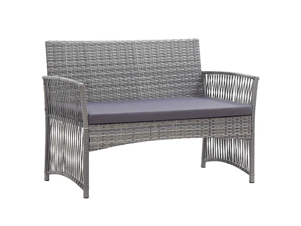 Salon de jardin 4 pcs avec coussin Résine tressée Anthracite