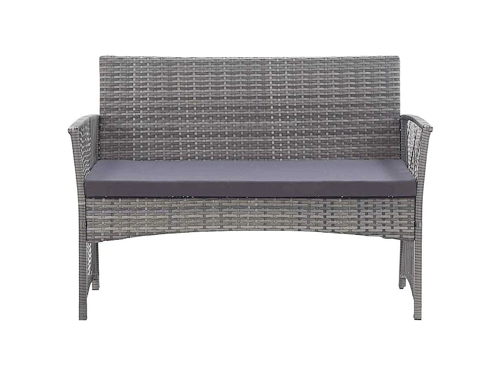 Salon de jardin 4 pcs avec coussin Résine tressée Anthracite