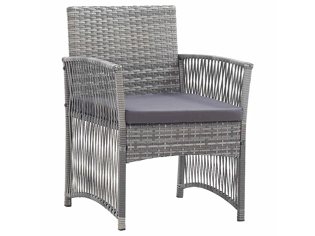 Set Divani da Giardino 4 pz con Cuscini in Polyrattan Antracite