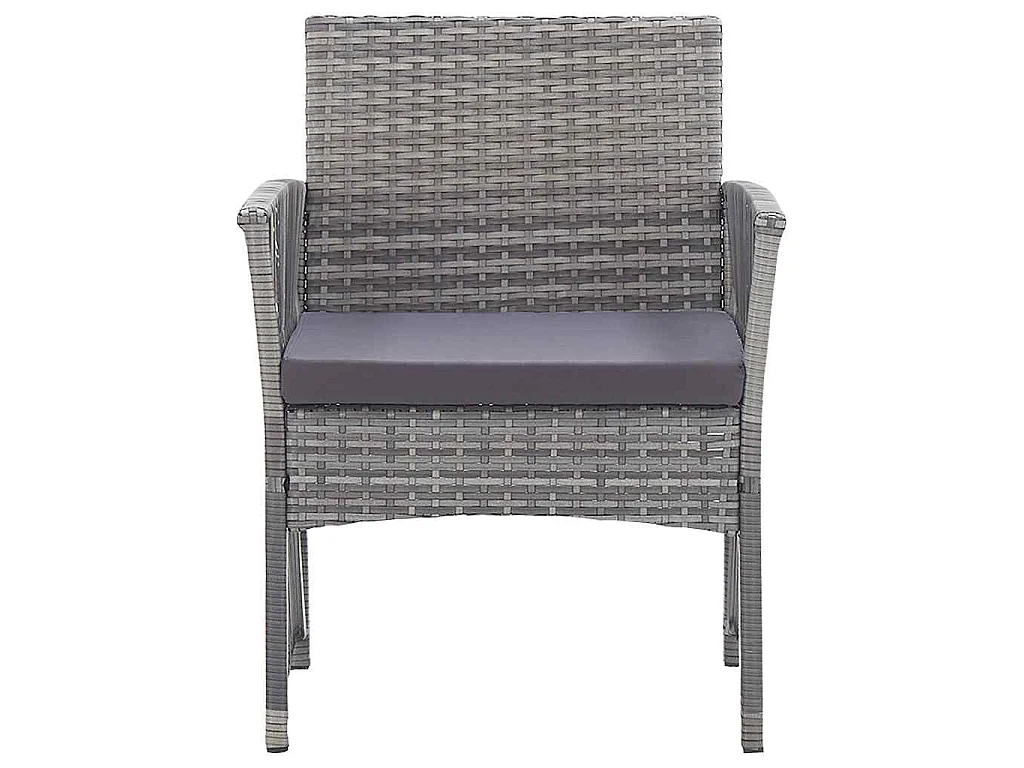 Set Divani da Giardino 4 pz con Cuscini in Polyrattan Antracite