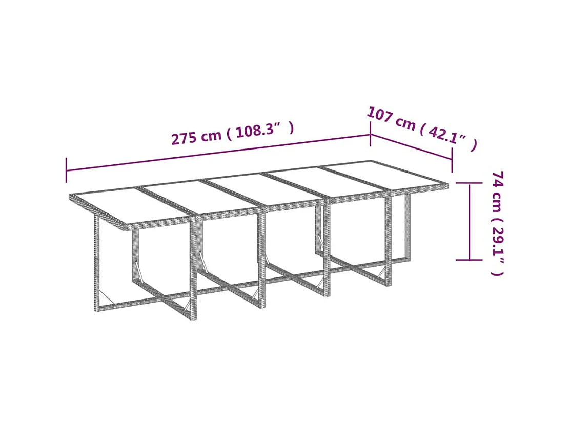 11-tlg. Garten-Essgruppe mit Kissen Poly Rattan Schwarz