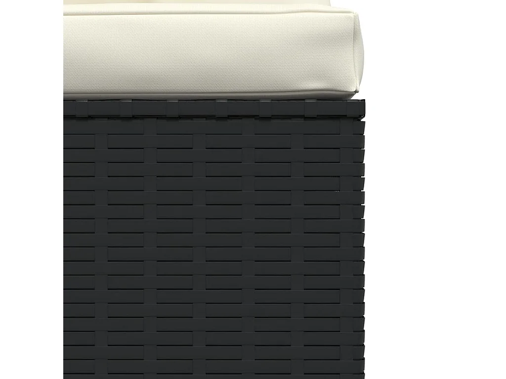 4-tlg. Garten-Lounge-Set mit Kissen Schwarz Poly Rattan