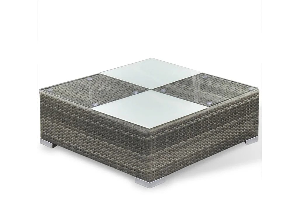 6-tlg. Garten-Lounge-Set mit Auflagen Poly Rattan Grau