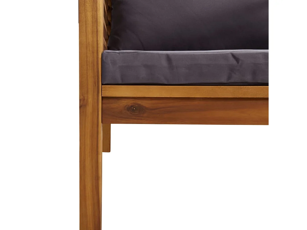 Salon de jardin 6 pcs avec coussin Bois d'acacia solide