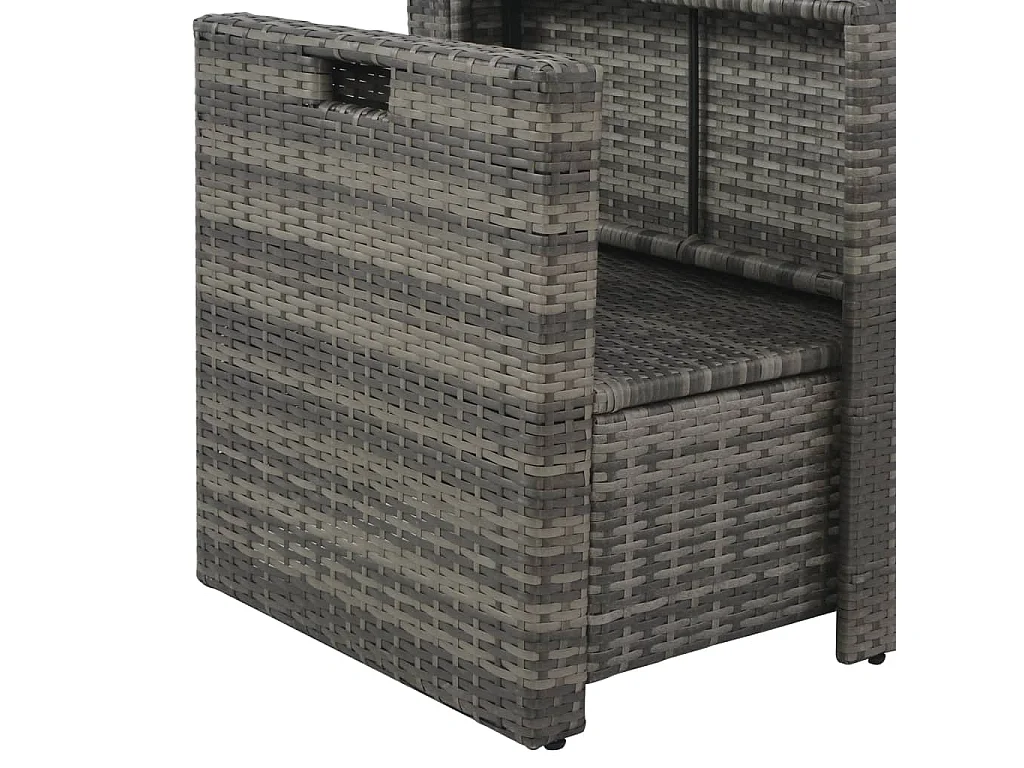 Set Divani da Giardino 6 pz con Cuscini in Polyrattan Grigio