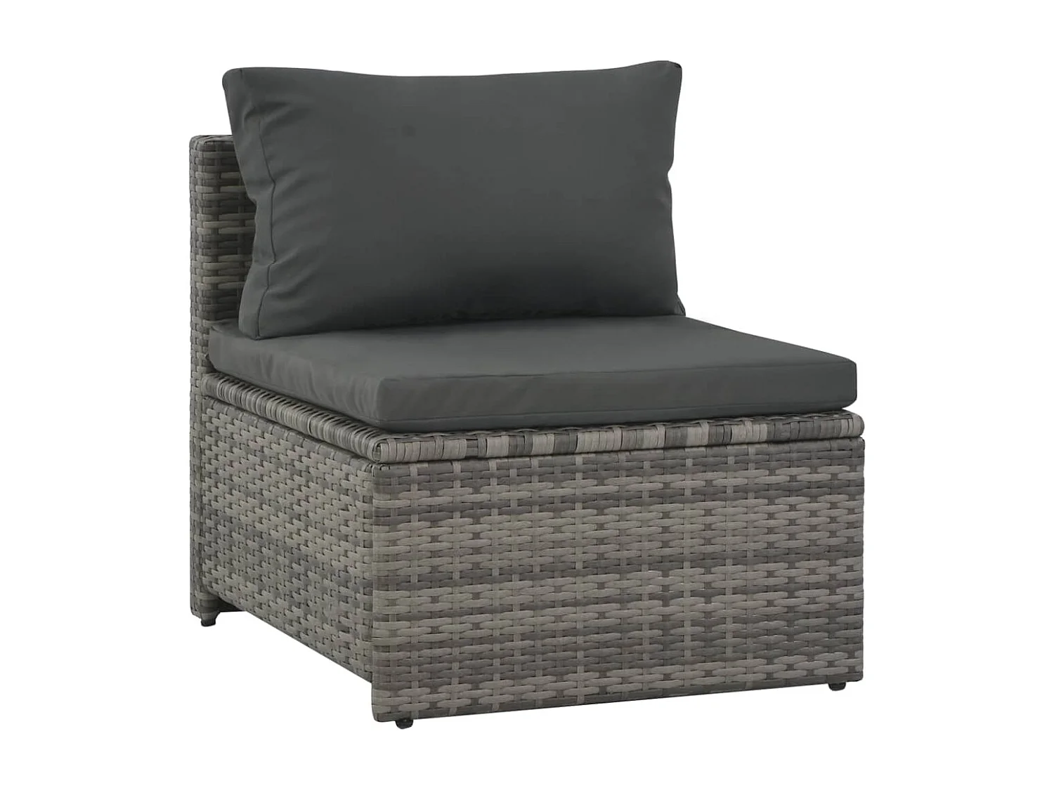 Set Divani da Giardino 6 pz con Cuscini in Polyrattan Grigio