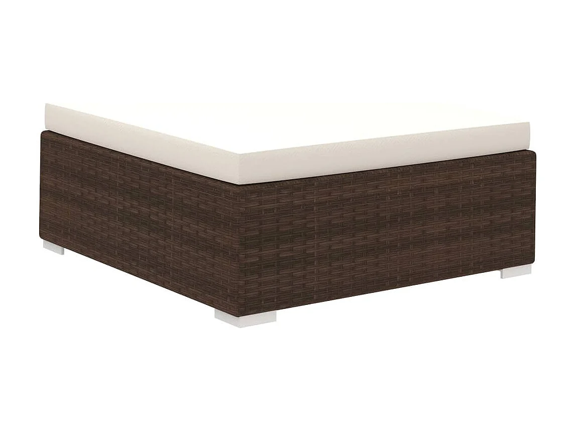 6-tlg. Garten-Lounge-Set mit Auflagen Poly Rattan Braun