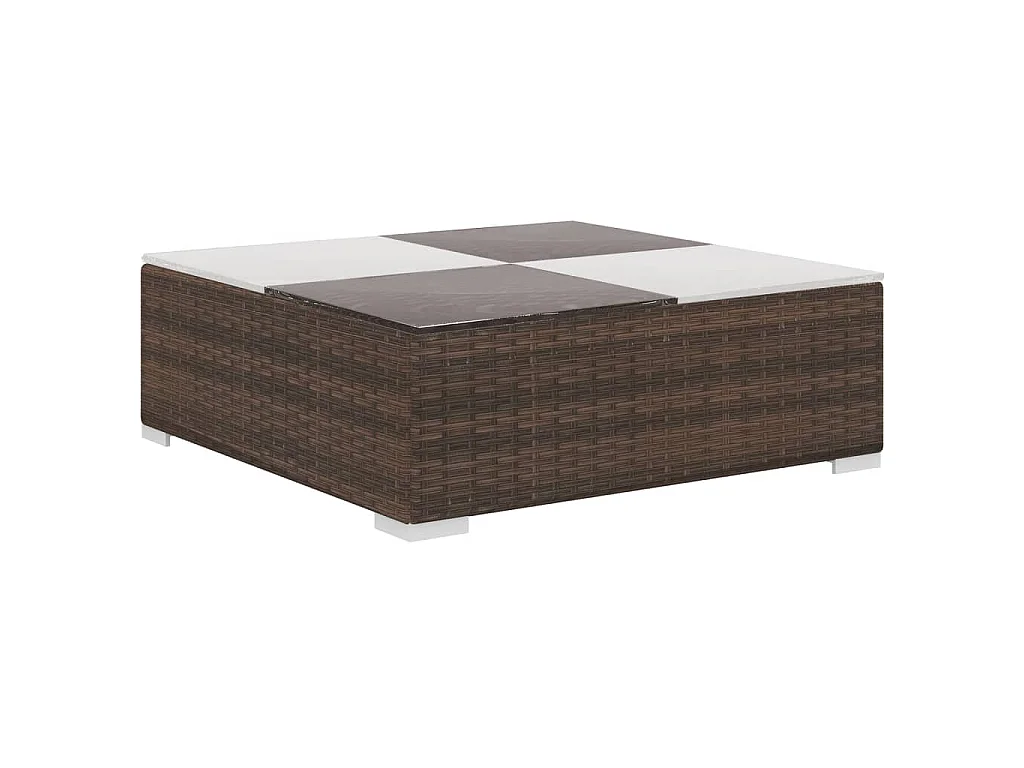 Set Divani da Giardino 6 pz con Cuscini in Polyrattan Marrone