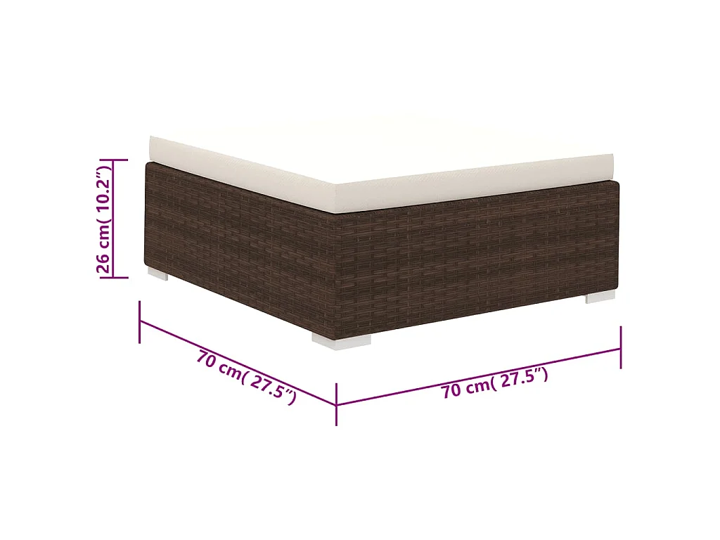 Set Divani da Giardino 6 pz con Cuscini in Polyrattan Marrone