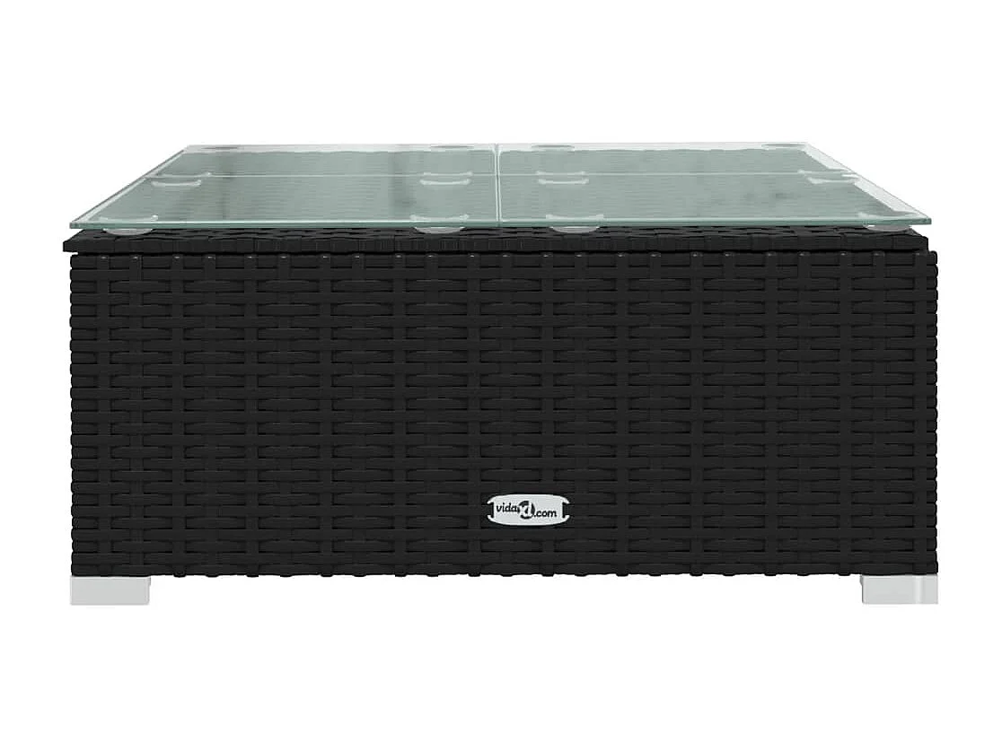 Set Divani da Giardino 9 pz con Cuscini in Polyrattan Nero