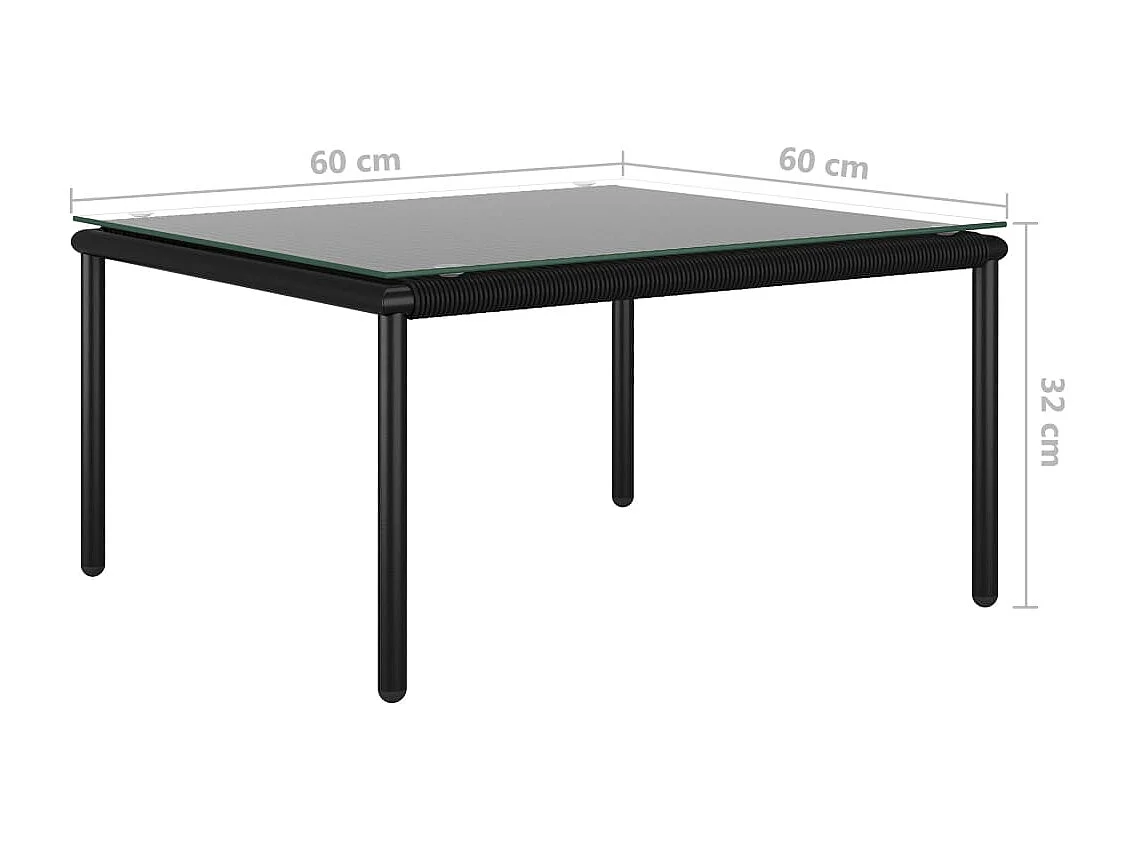 6-tlg. Garten-Lounge-Set mit Auflagen Schwarz PVC