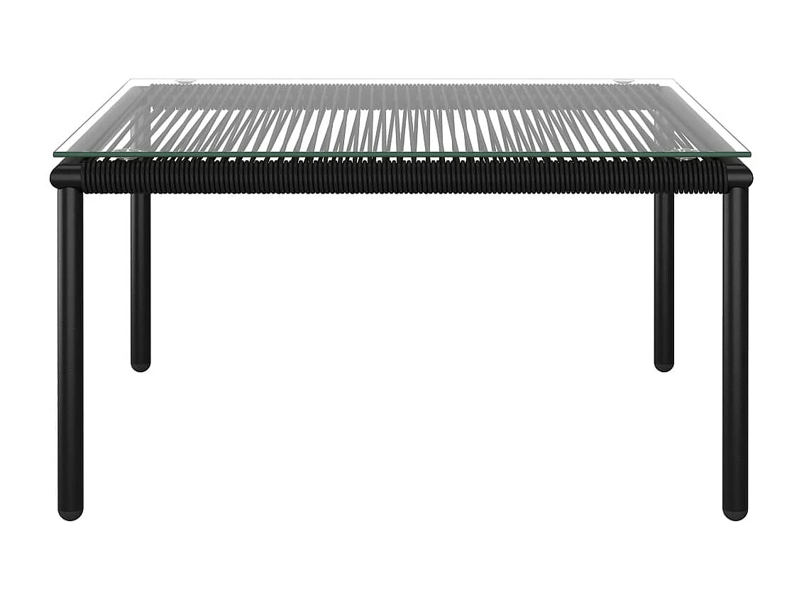 6-tlg. Garten-Lounge-Set mit Auflagen Schwarz PVC