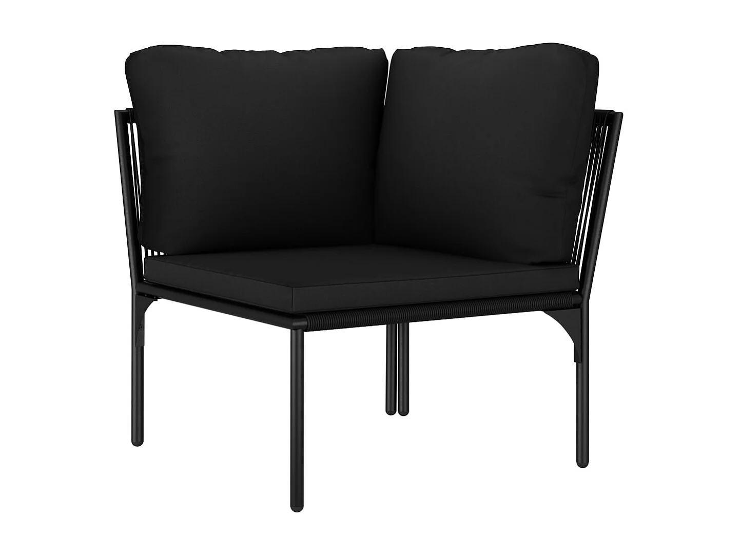 Salon de jardin 6 pcs avec coussins Noir PVC