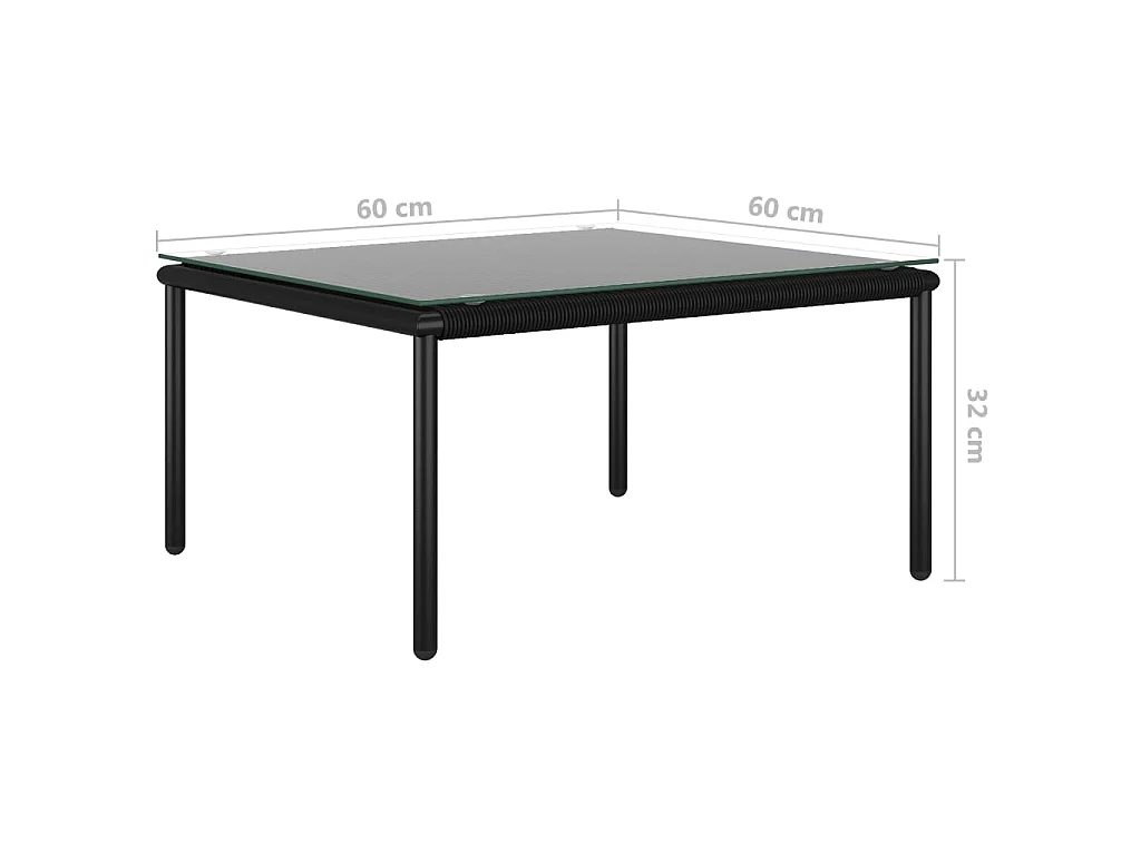6-tlg. Garten-Lounge-Set mit Auflagen Schwarz PVC
