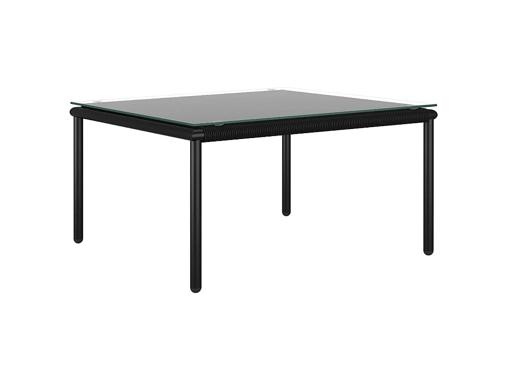 6-tlg. Garten-Lounge-Set mit Auflagen Schwarz PVC