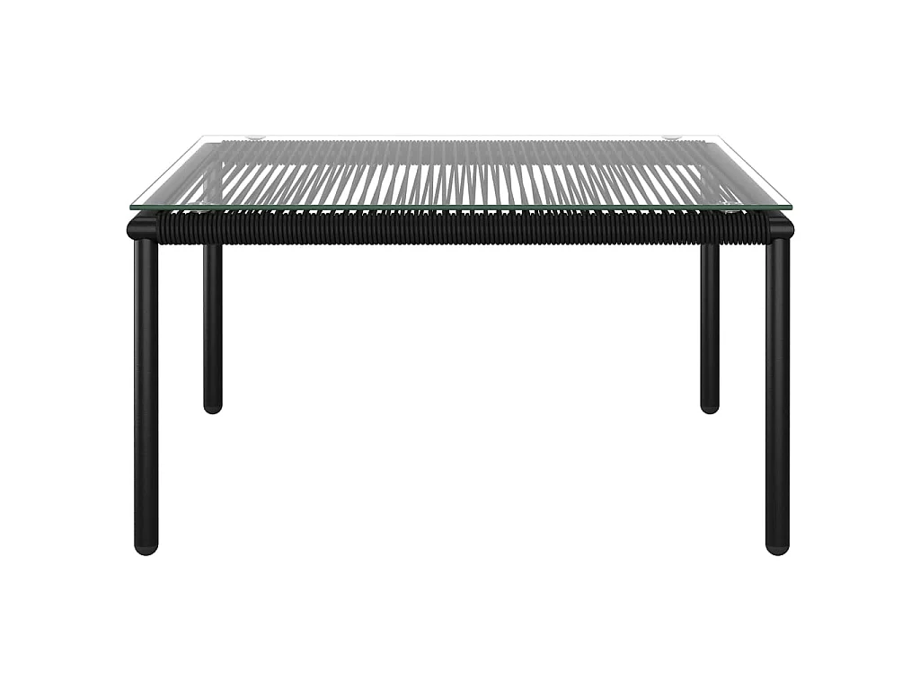 6-tlg. Garten-Lounge-Set mit Auflagen Schwarz PVC
